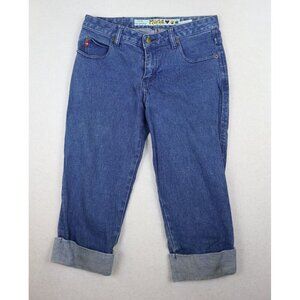 VINTAGE 90S Y2K MUDD WOMEN'S MEDIUM WASH CROPPED CAPRI JEANS - SIZE 3